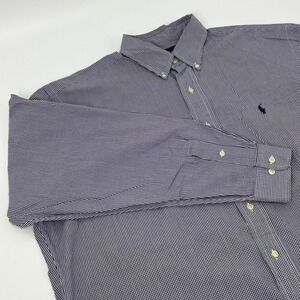 Ralph Lauren Yarmouth Shirt Mens 16 1/2 34/35 Purple Gingham Check Long Sleeve